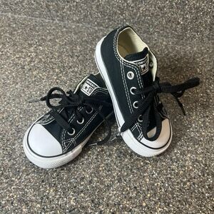 Converse All Star Kid Infant Baby Sz 6 Black Canvas Sneaker Lace Up Low Top Shoe